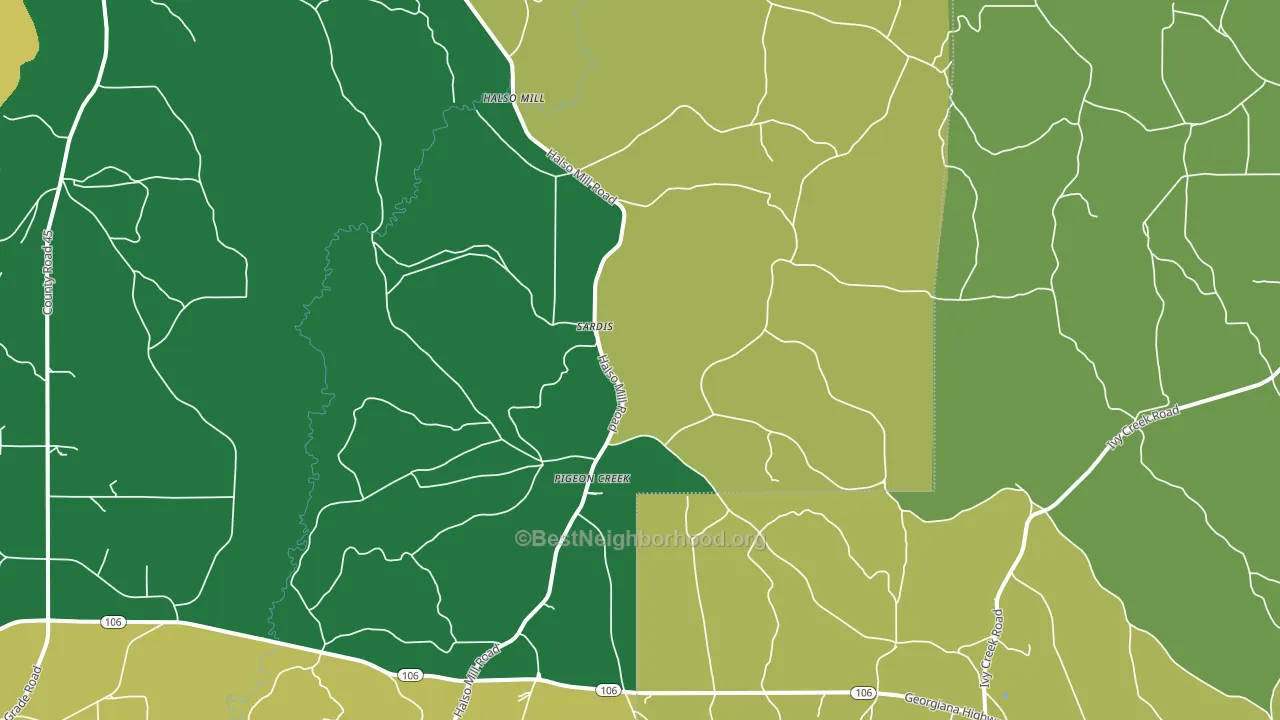 Pigeon Creek, AL block-group voter-turnout map