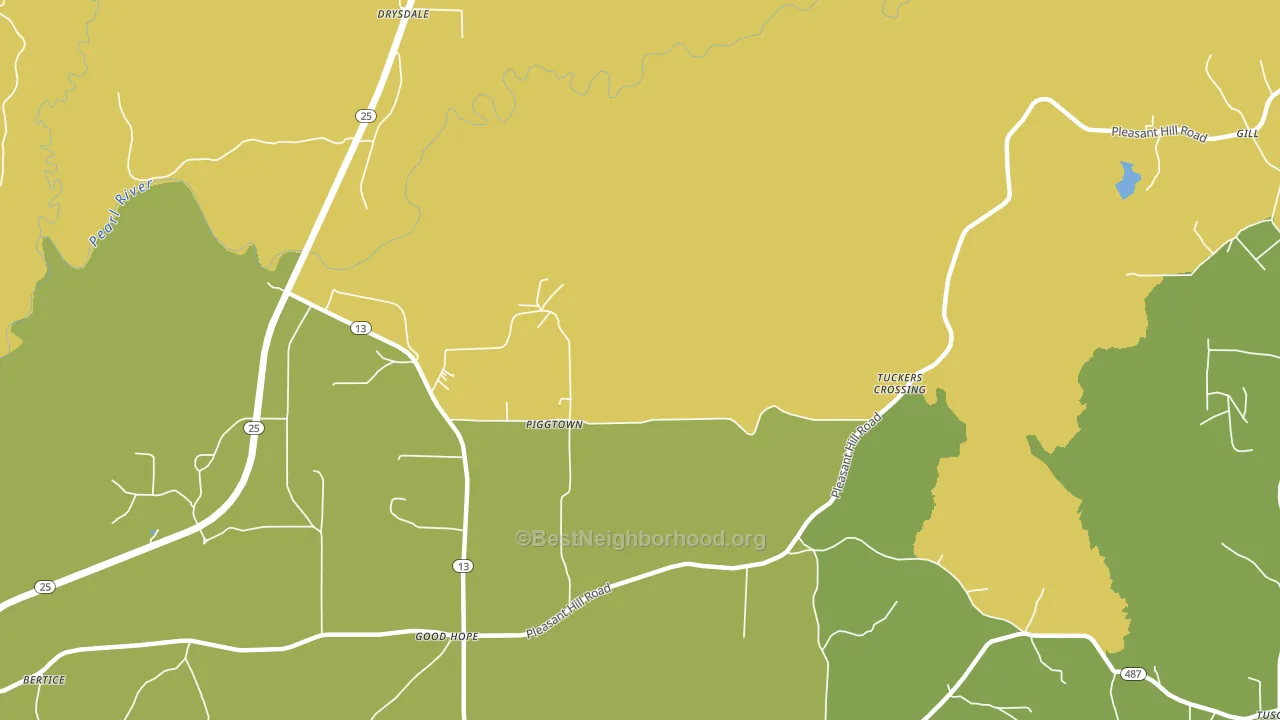 Piggtown, MS block-group voter-turnout map