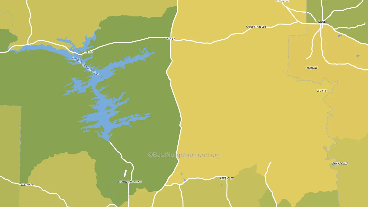 Pike County, AR block-group voter-turnout map