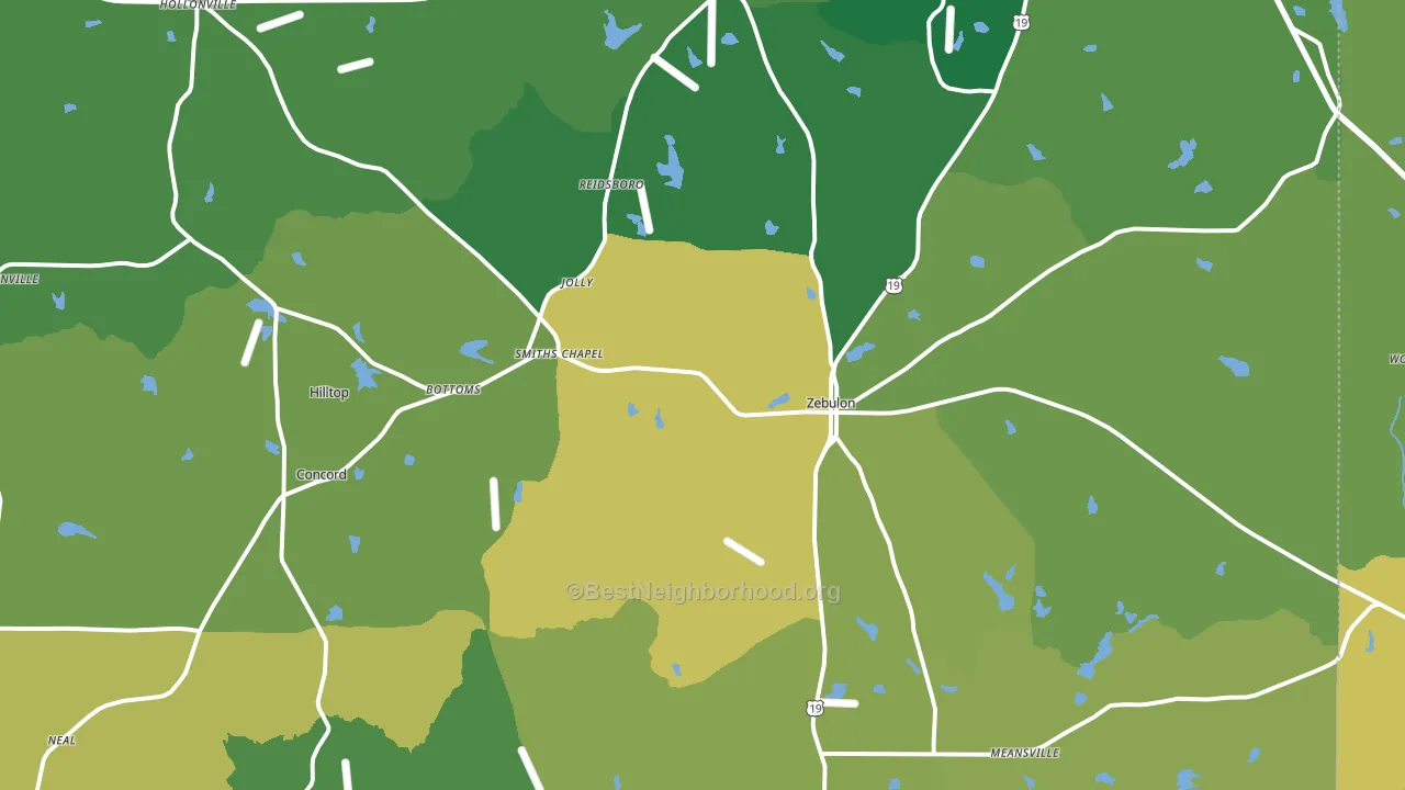 Pike County, GA block-group voter-turnout map