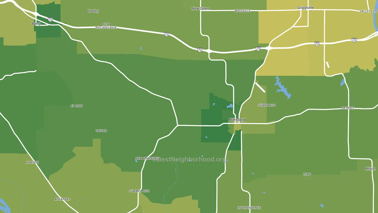 Pike County, IL block-group voter-turnout map