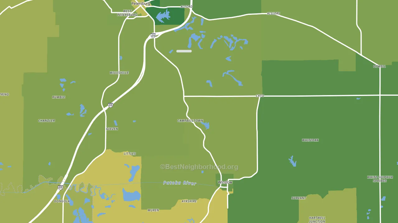 Pike County, IN block-group voter-turnout map