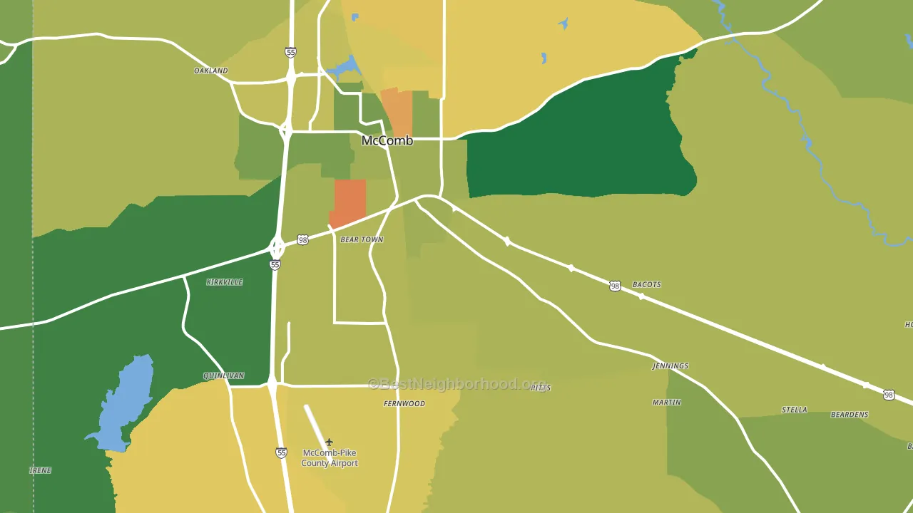Pike County, MS block-group voter-turnout map
