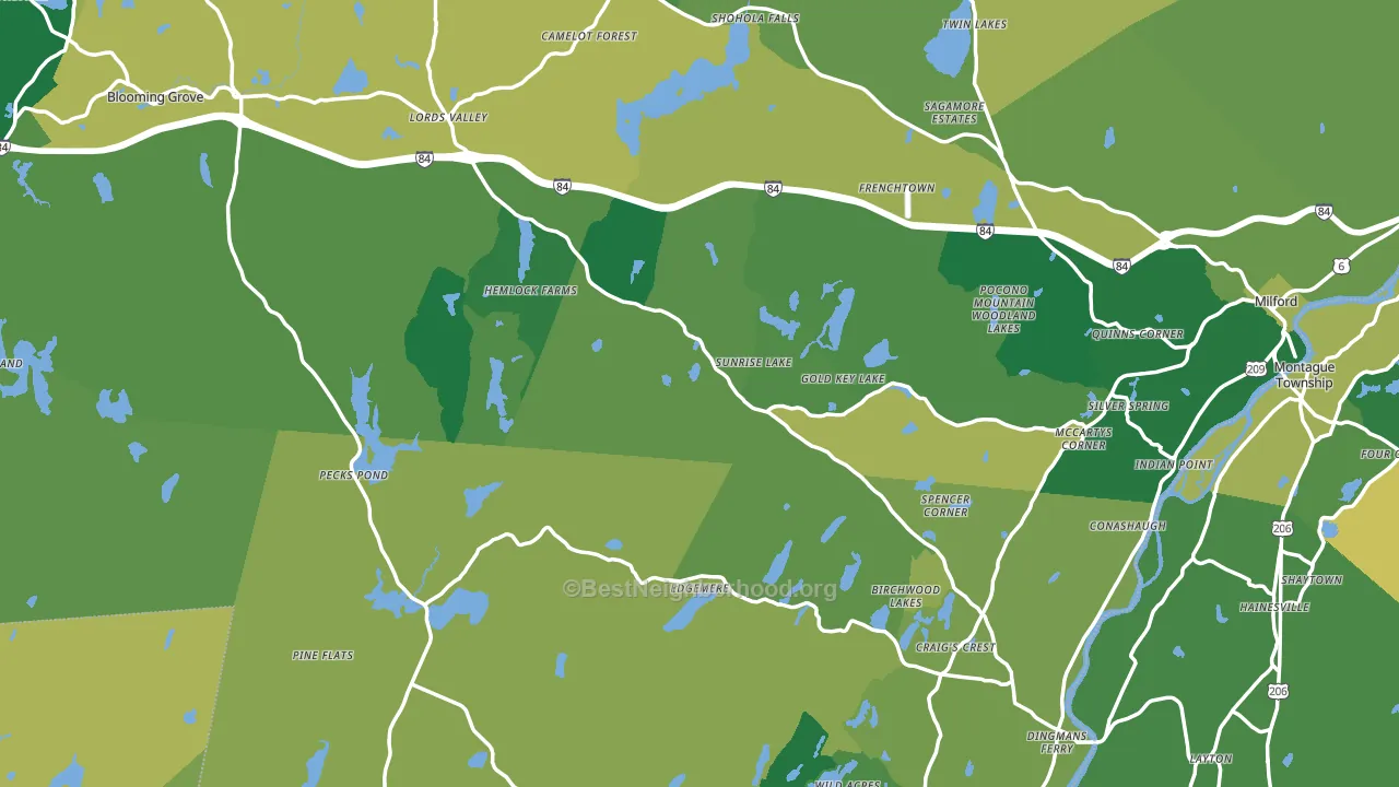 Pike County, PA block-group voter-turnout map