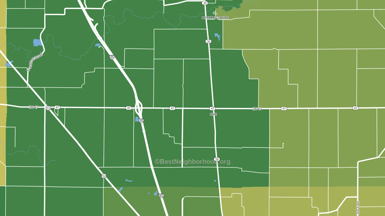 Pike, IN block-group voter-turnout map