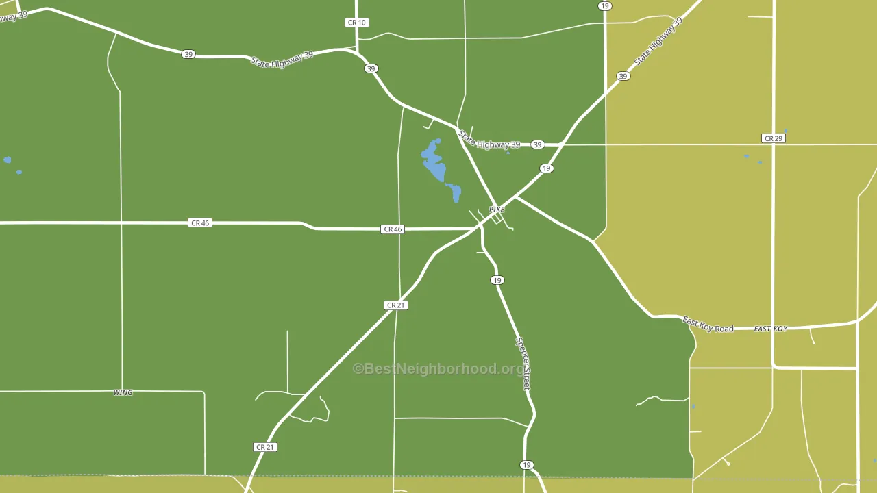 Pike, NY block-group voter-turnout map
