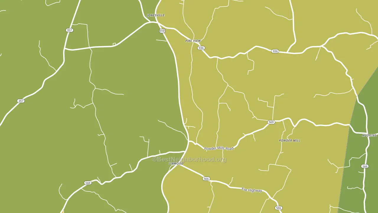 Pike View, KY block-group voter-turnout map