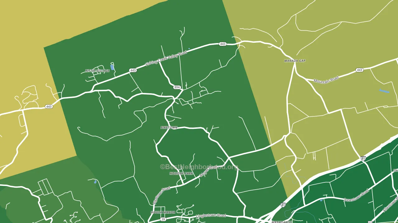 Piketown, PA block-group voter-turnout map