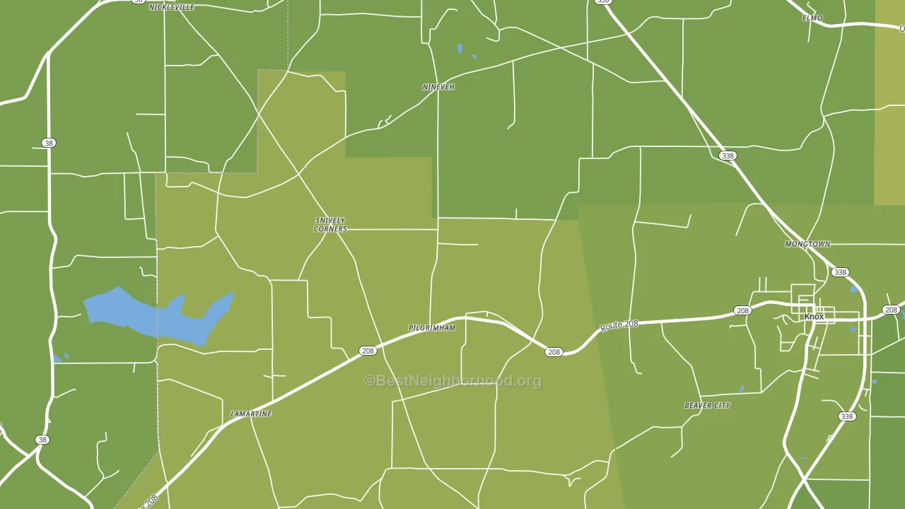 Pilgrimham, PA block-group voter-turnout map