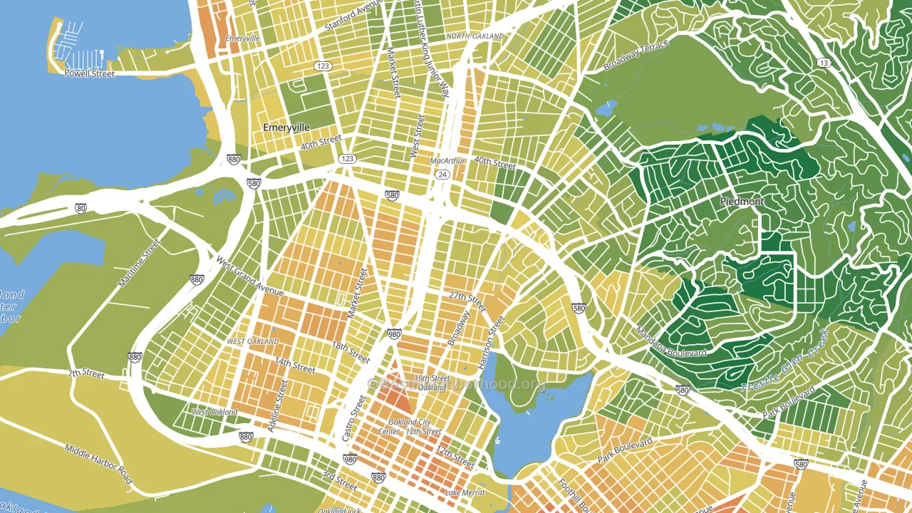 Pill Hill, Oakland, CA block-group voter-turnout map