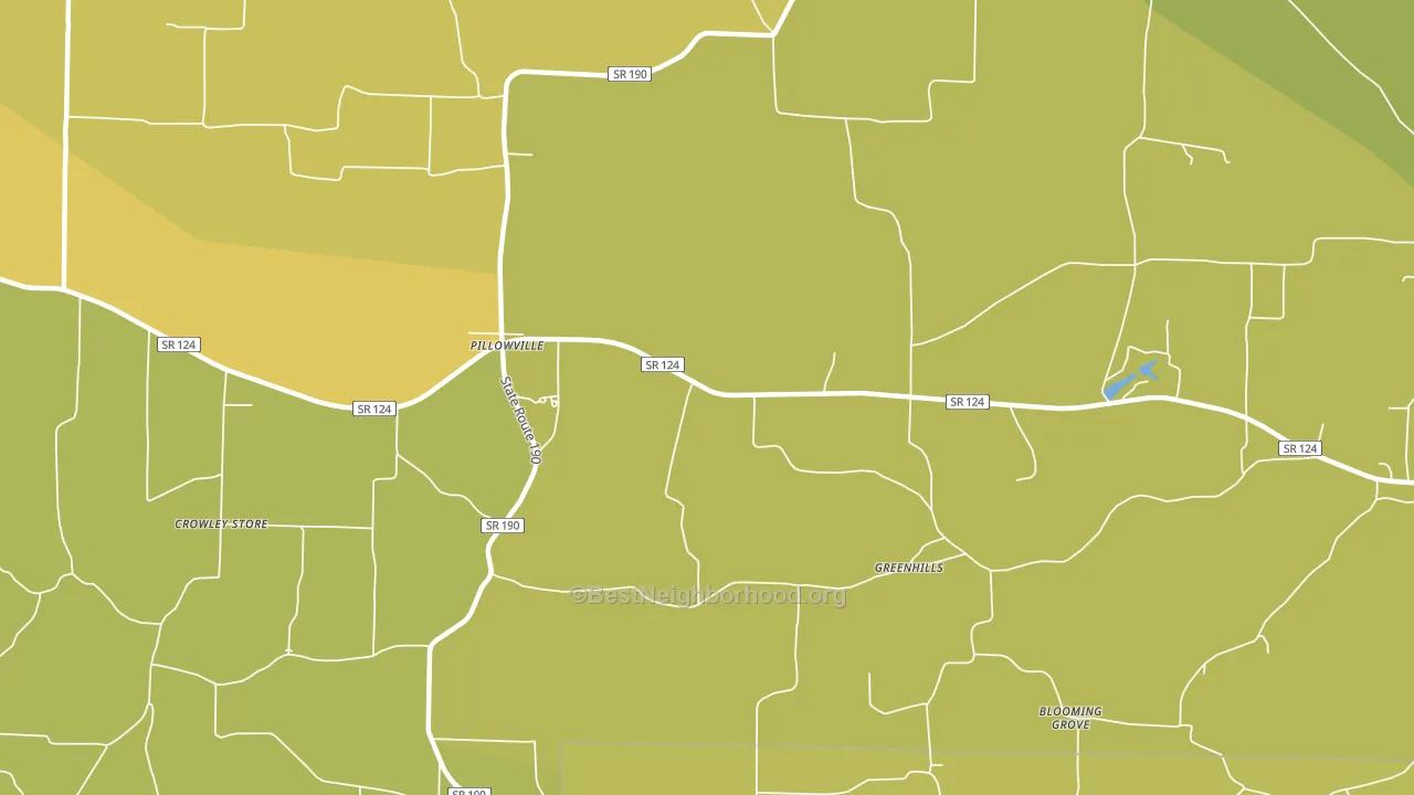 Pillowville, TN block-group voter-turnout map