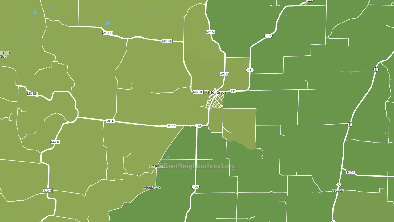 Pilot Grove, MO block-group voter-turnout map