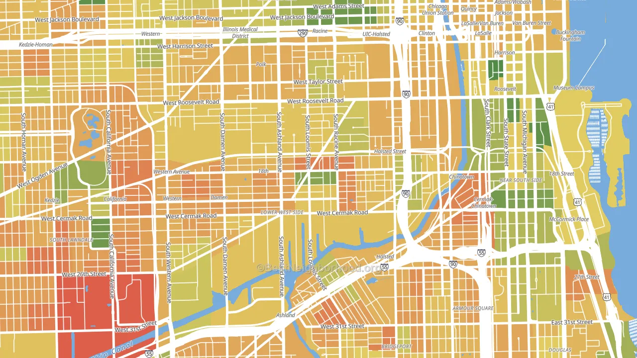 Pilsen, Chicago, IL block-group voter-turnout map