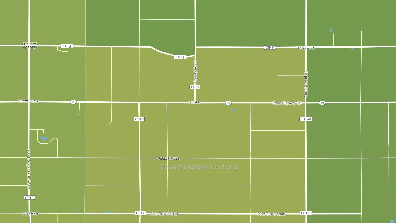 Pilsen, WI block-group voter-turnout map