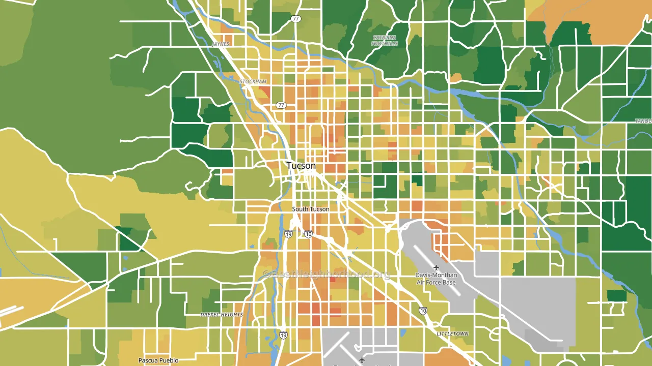 Pima County, AZ block-group voter-turnout map