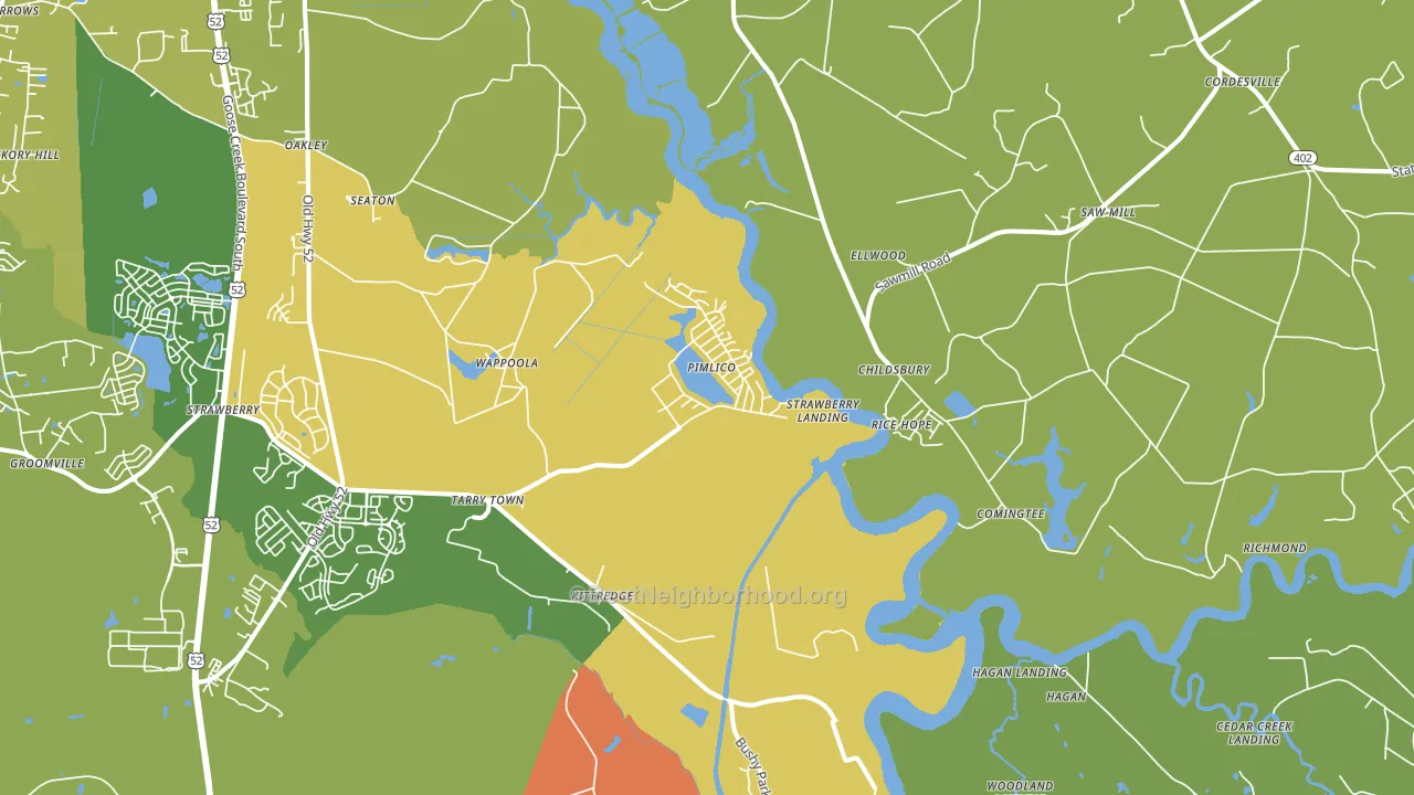 Pimlico, SC block-group voter-turnout map