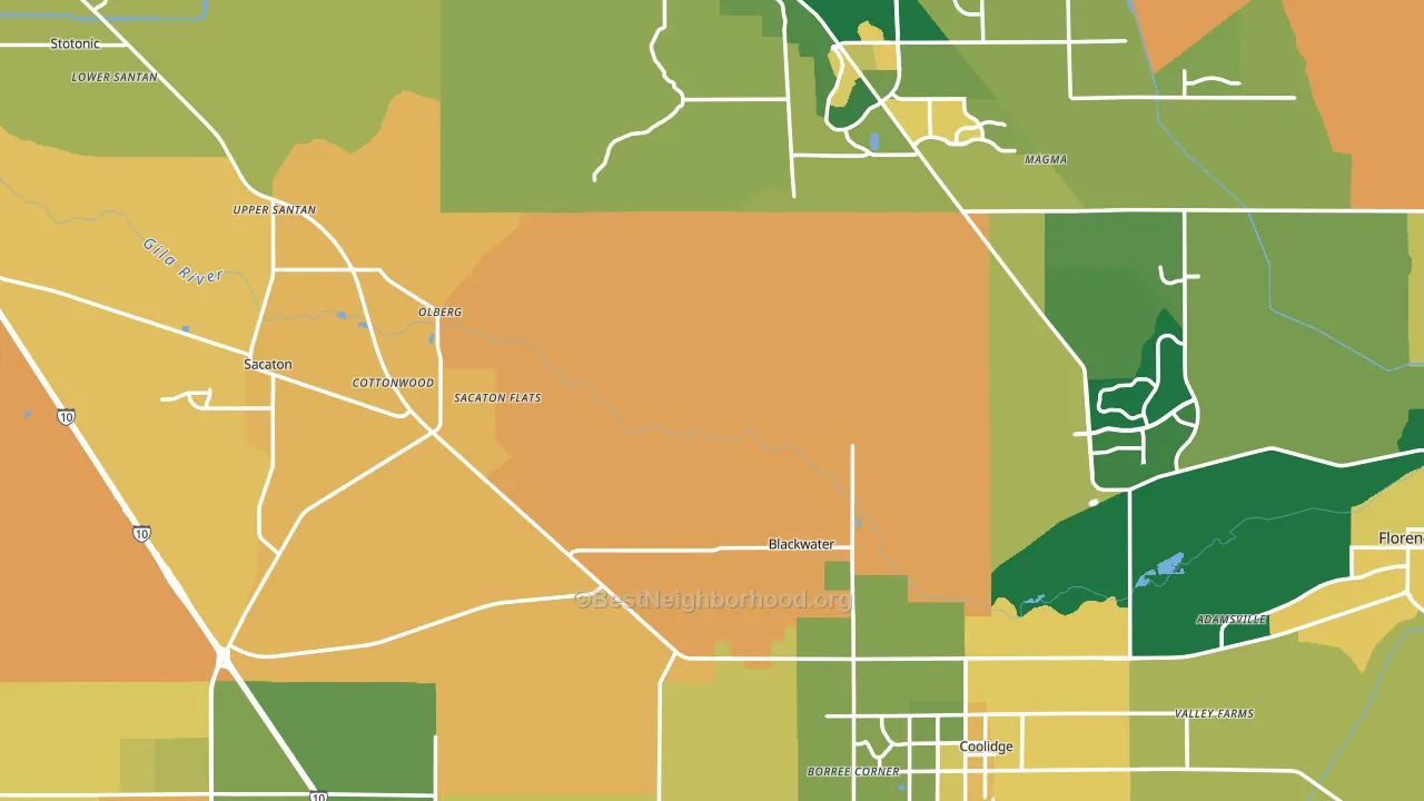 Pinal County, AZ block-group voter-turnout map
