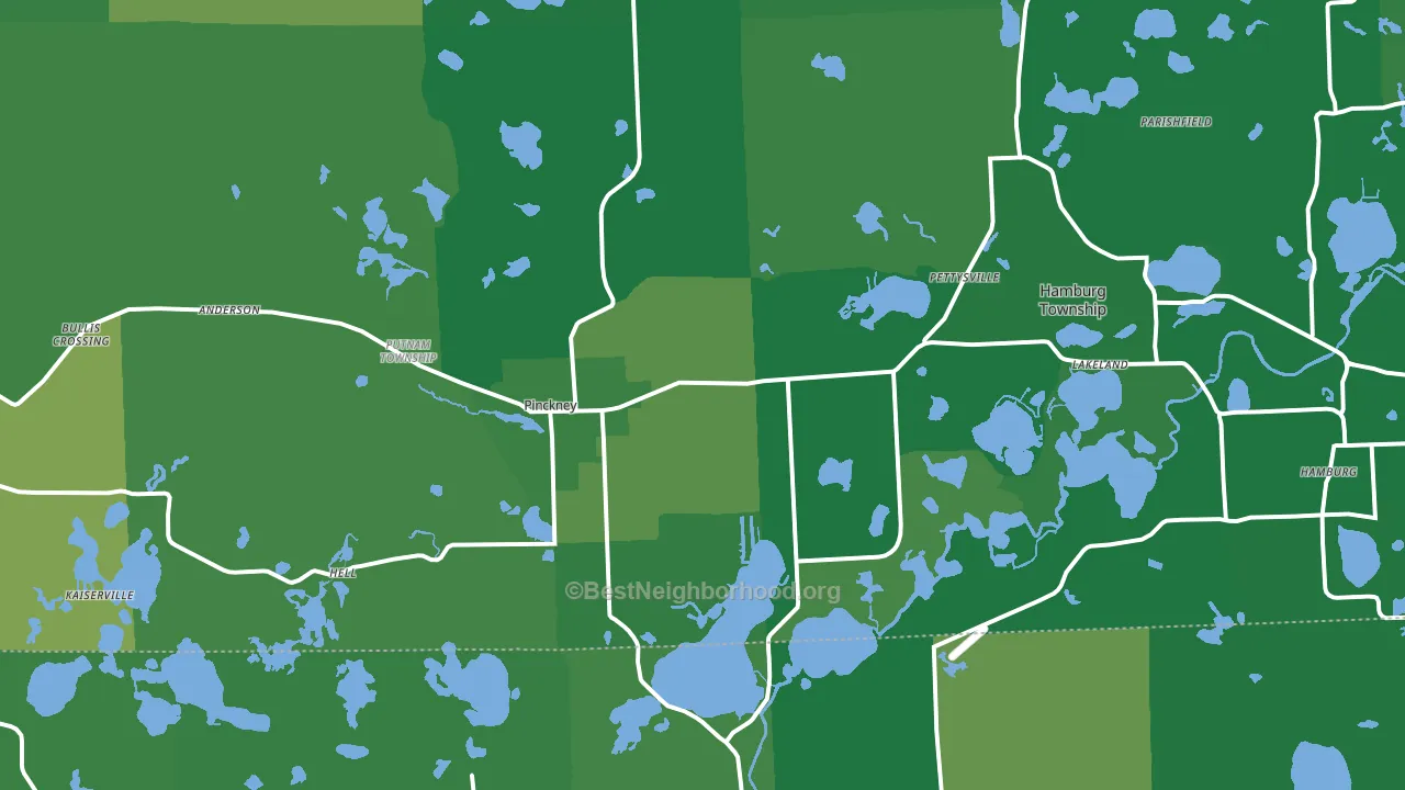 Pinckney, MI block-group voter-turnout map
