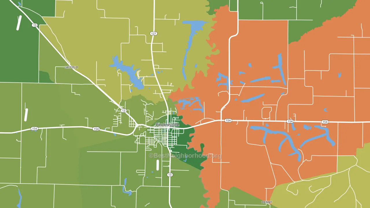 Pinckneyville, IL block-group voter-turnout map