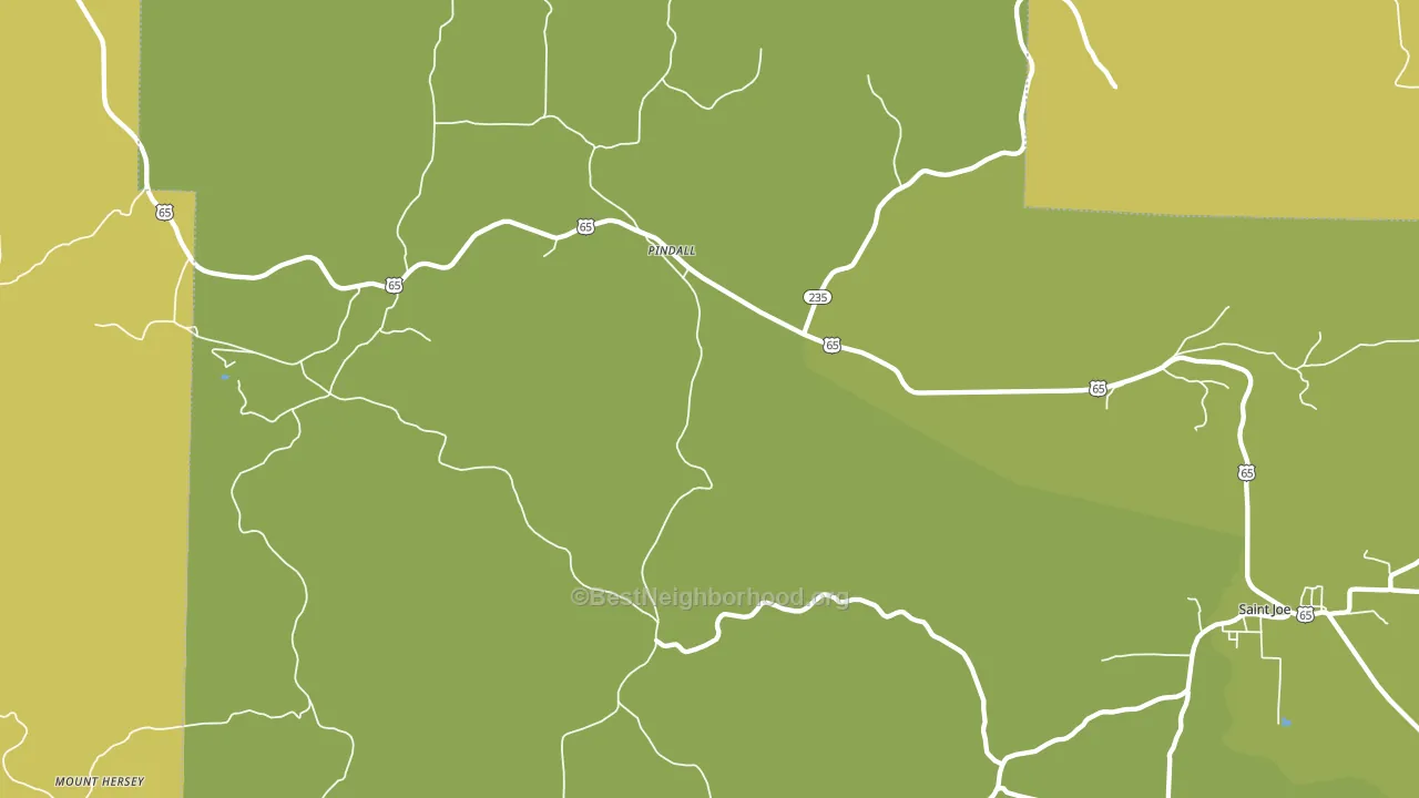 Pindall, AR block-group voter-turnout map