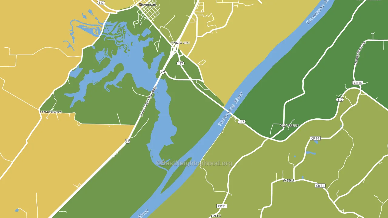 Pinder Hill, AL block-group voter-turnout map