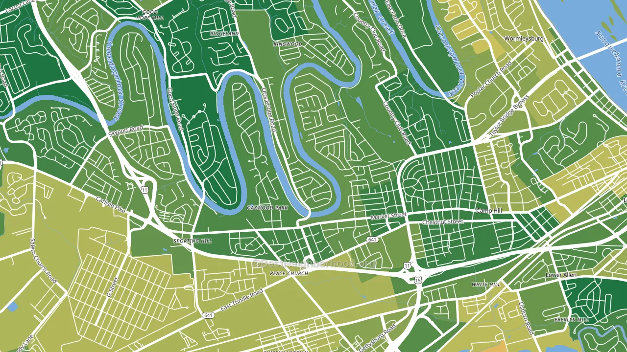 Pine Brook, Camp Hill, PA block-group voter-turnout map