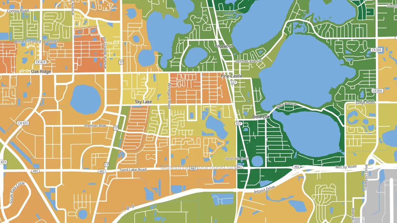 Pine Castle, FL block-group voter-turnout map
