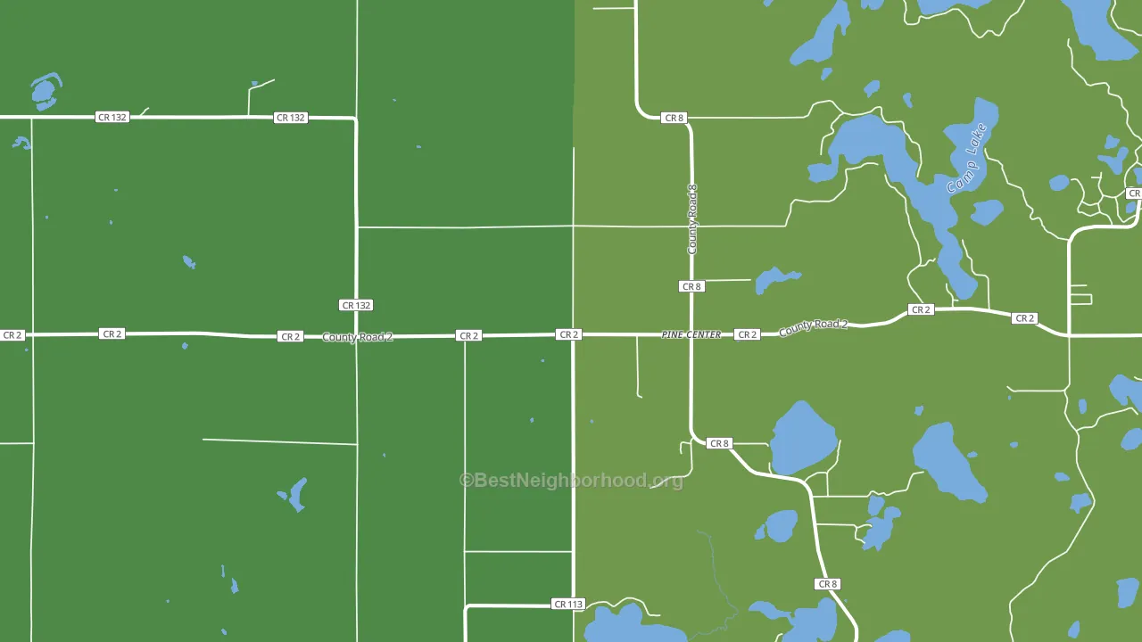 Pine Center, MN block-group voter-turnout map
