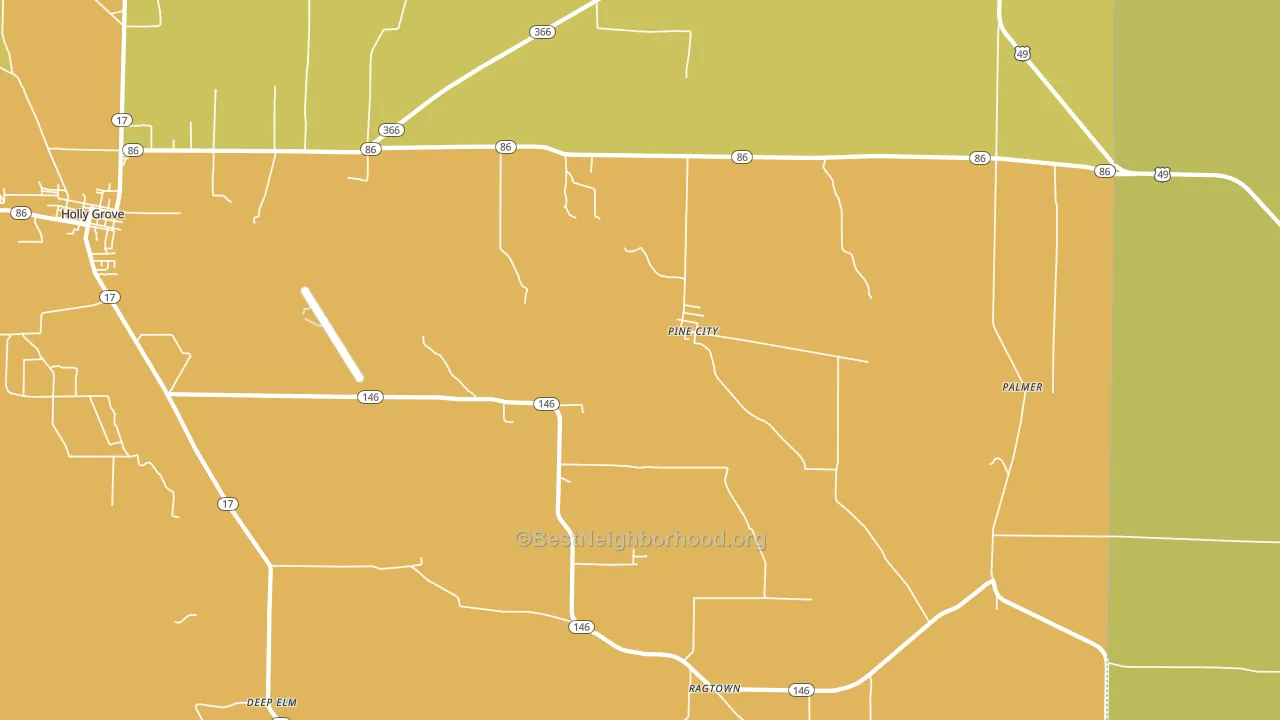 Pine City, AR block-group voter-turnout map
