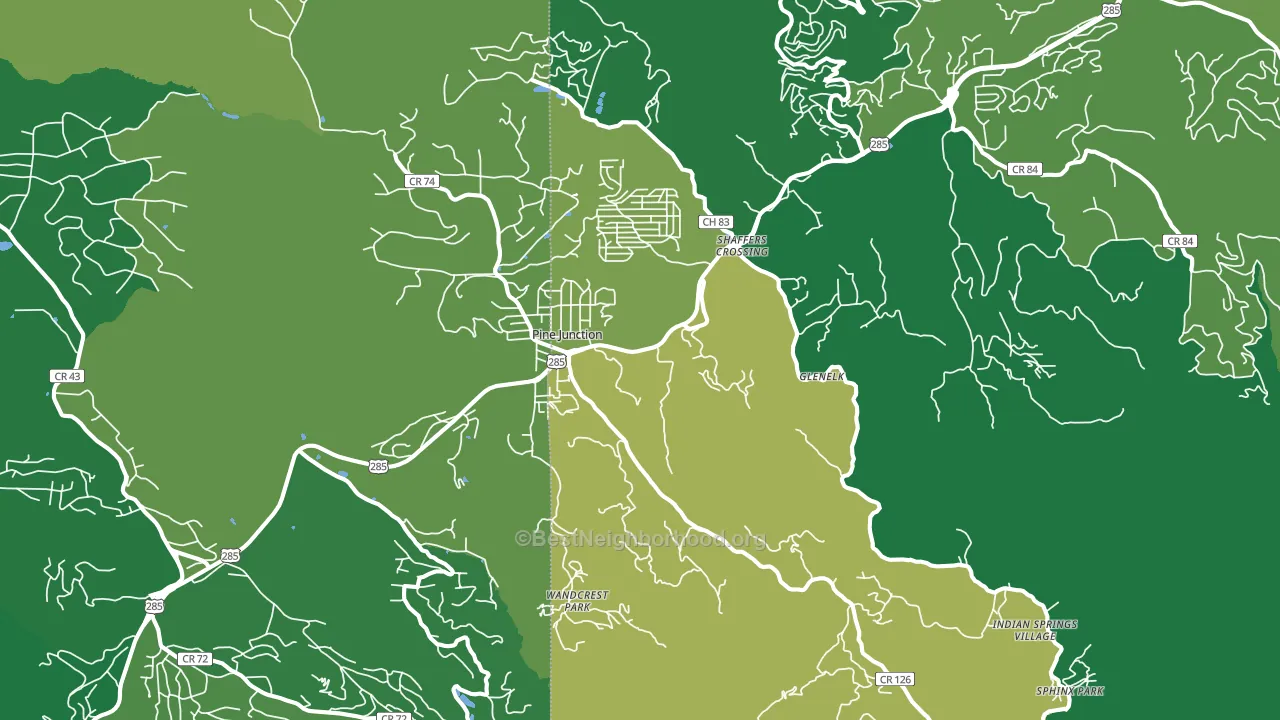 Pine, CO block-group voter-turnout map