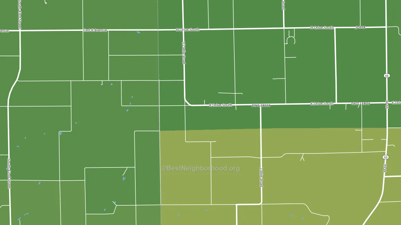 Pine Creek, MI block-group voter-turnout map