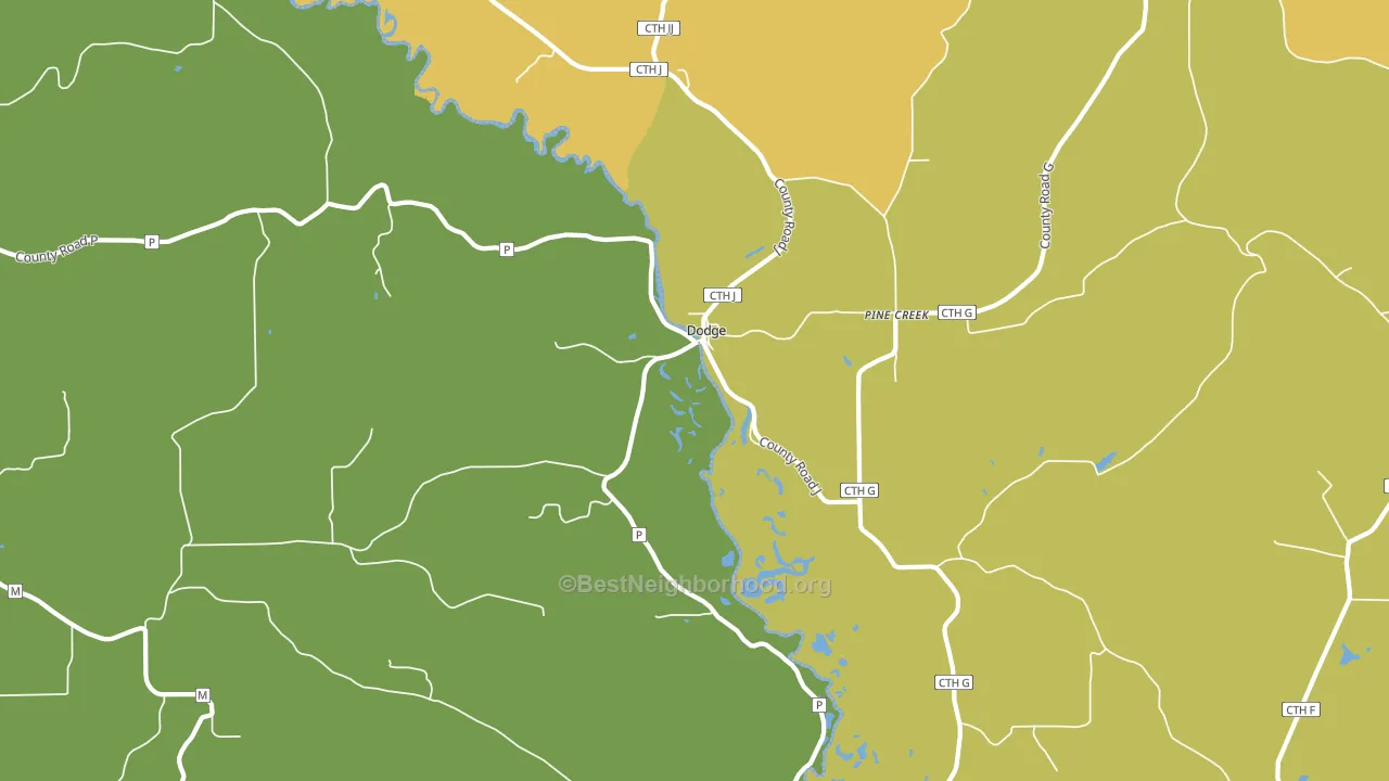 Pine Creek, WI block-group voter-turnout map