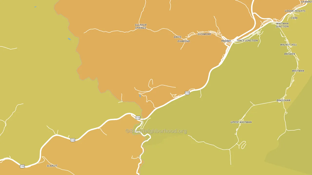 Pine Creek, WV block-group voter-turnout map