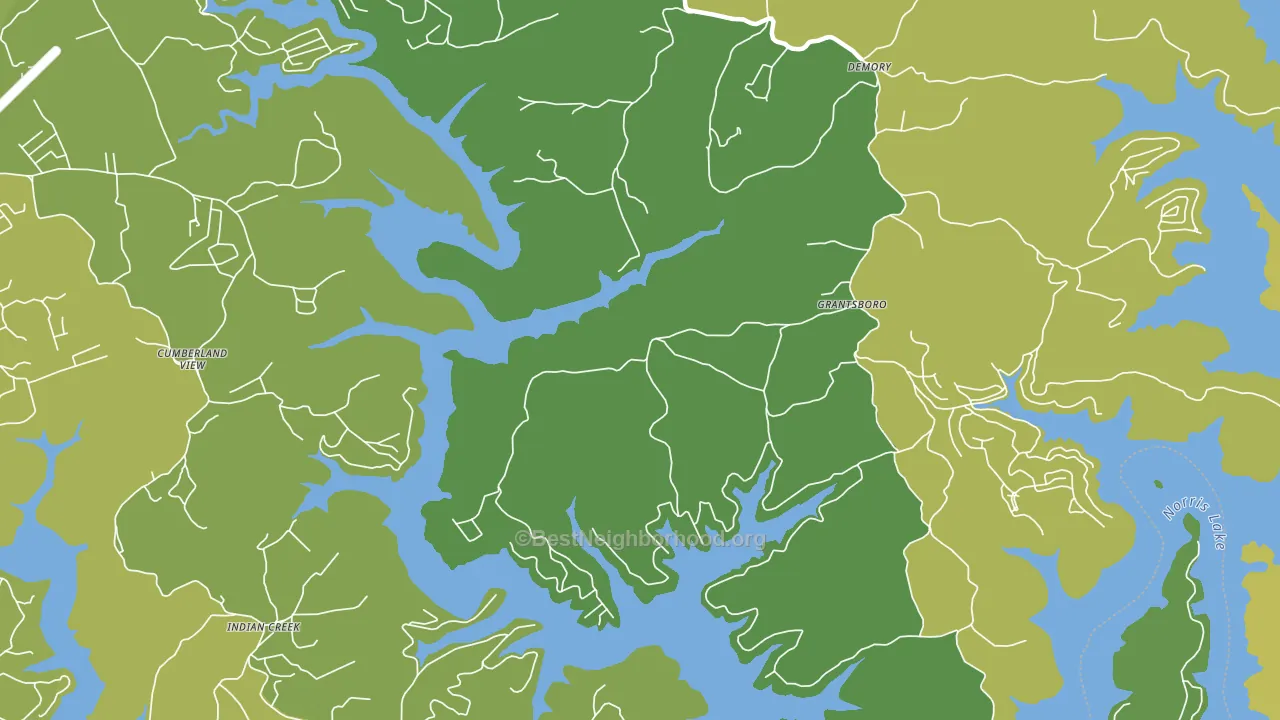 Pine Crest, TN block-group voter-turnout map