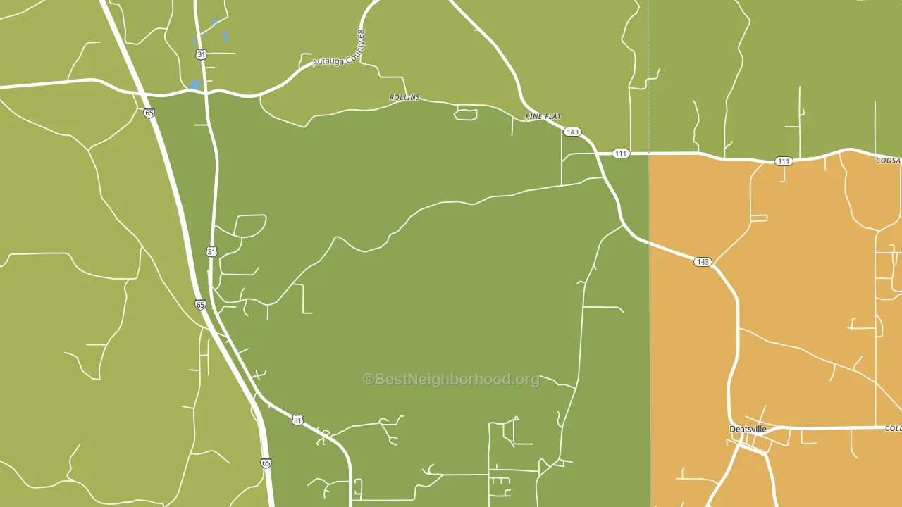 Pine Flat, AL block-group voter-turnout map