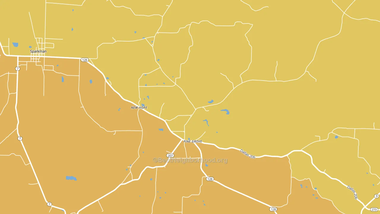 Pine Grove, AR block-group voter-turnout map