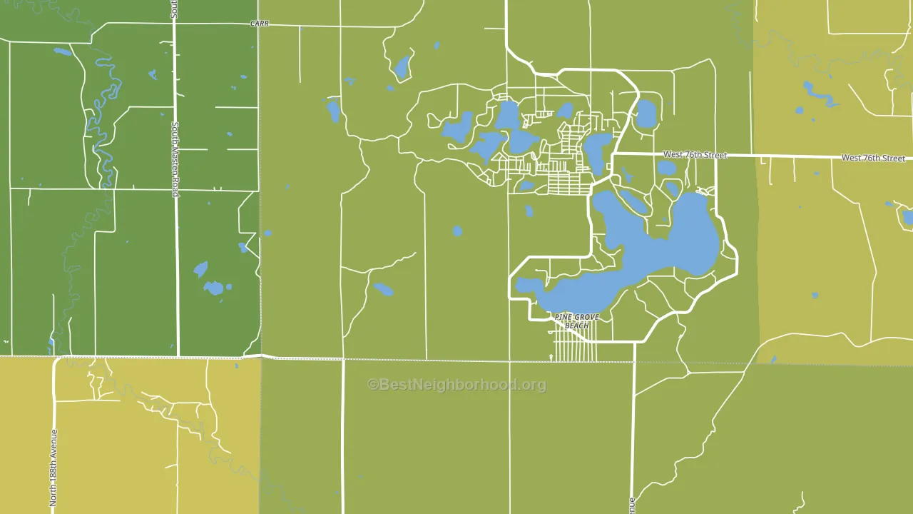 Pine Grove Beach, MI block-group voter-turnout map