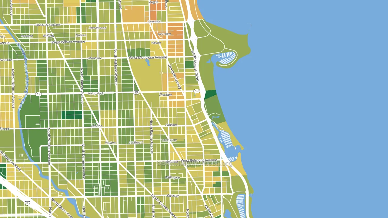 Pine Grove, Chicago, IL block-group voter-turnout map