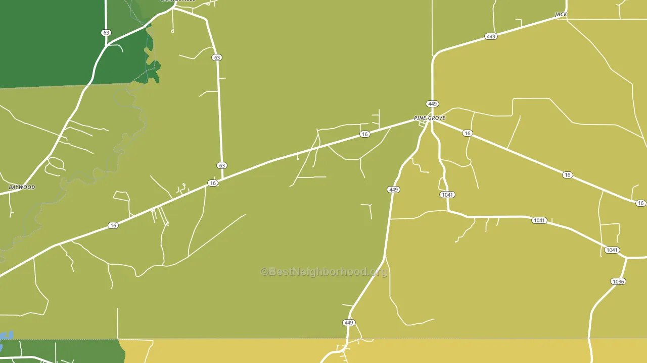 Pine Grove, LA block-group voter-turnout map