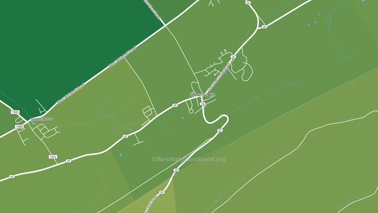 Pine Grove Mills, PA block-group voter-turnout map