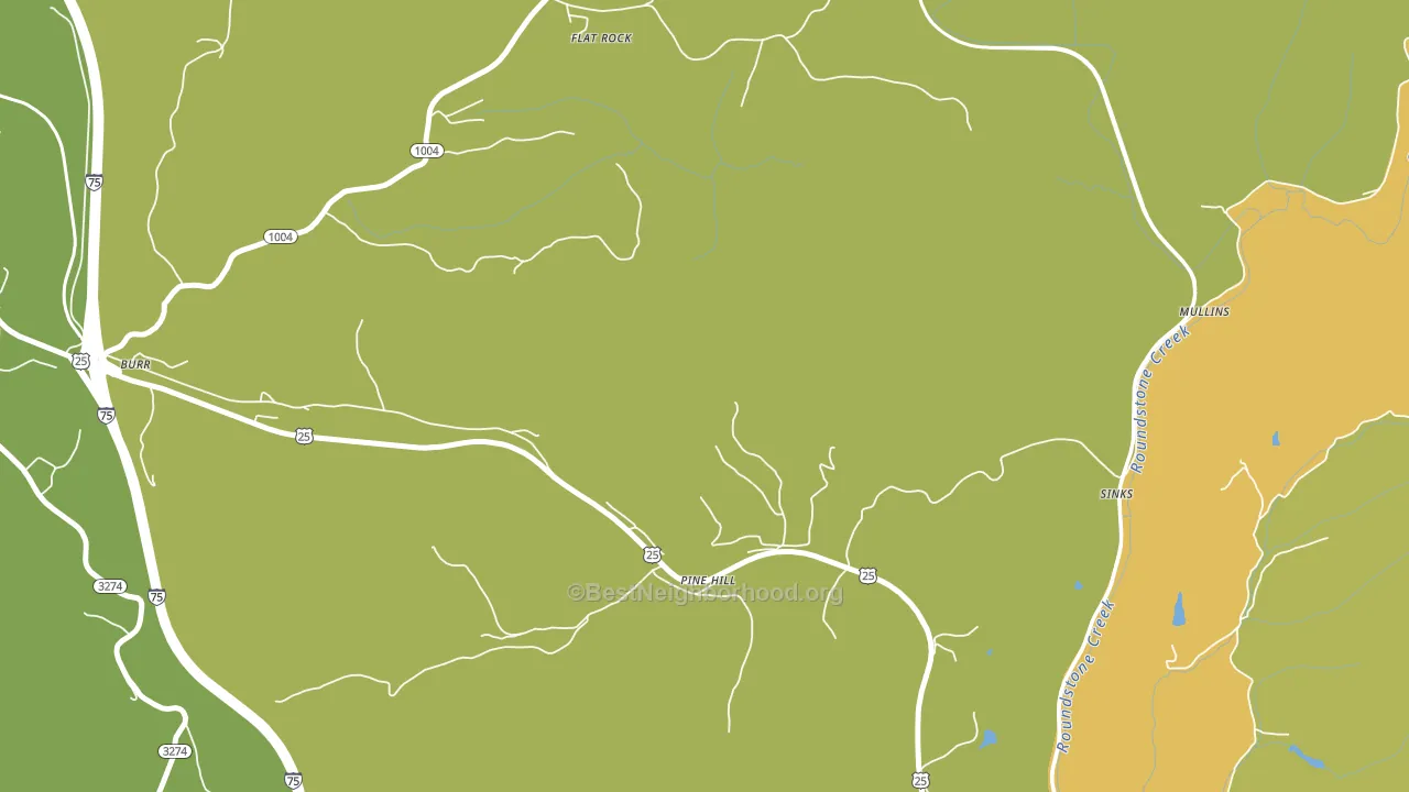 Pine Hill, KY block-group voter-turnout map