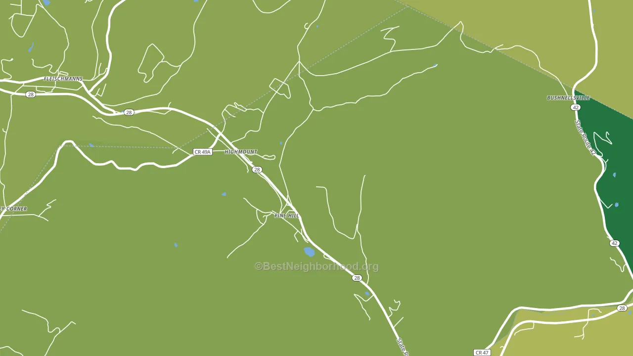 Pine Hill, NY block-group voter-turnout map