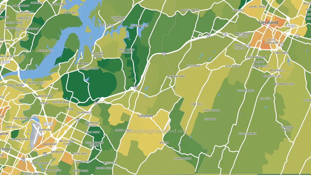 Pine Hill, TN block-group voter-turnout map