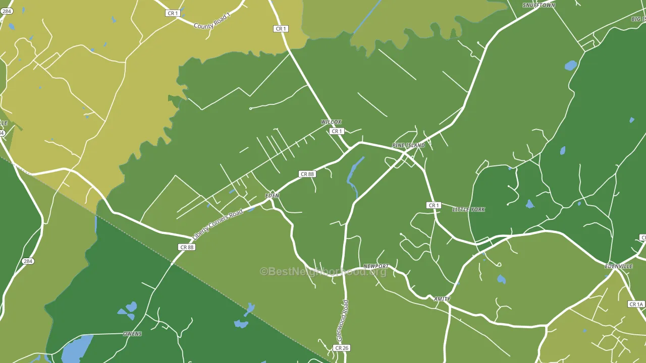 Pine Island, NY block-group voter-turnout map
