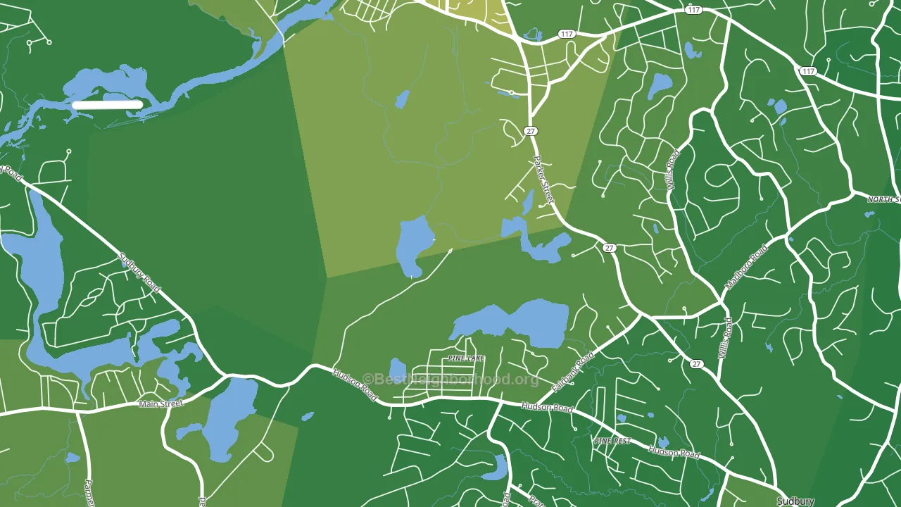 Pine Lake, MA block-group voter-turnout map