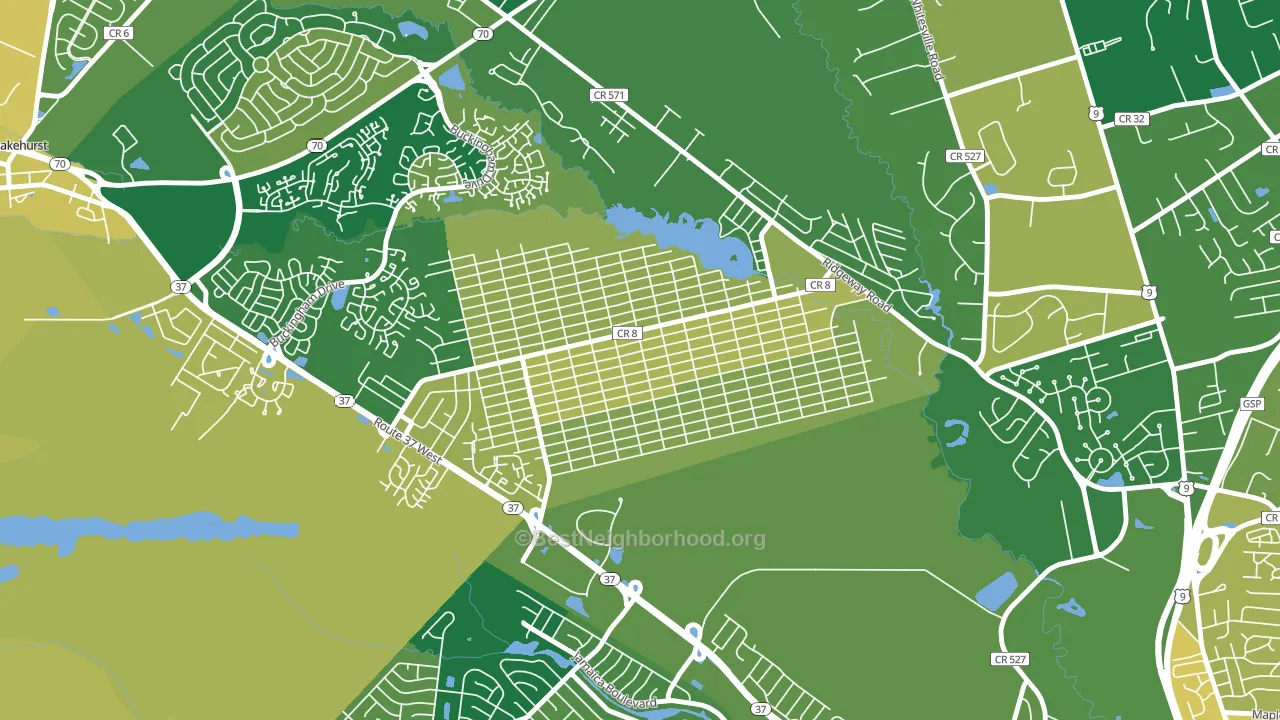 Pine Lake Park, NJ block-group voter-turnout map
