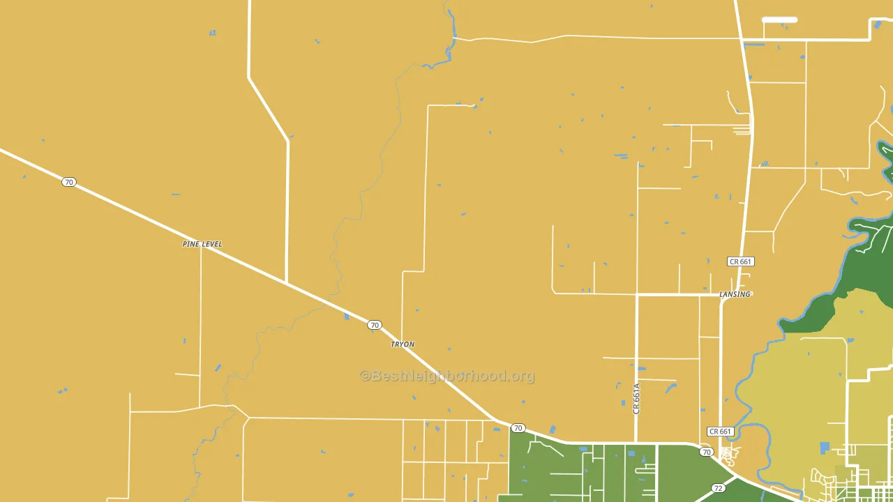 Pine Level, FL block-group voter-turnout map