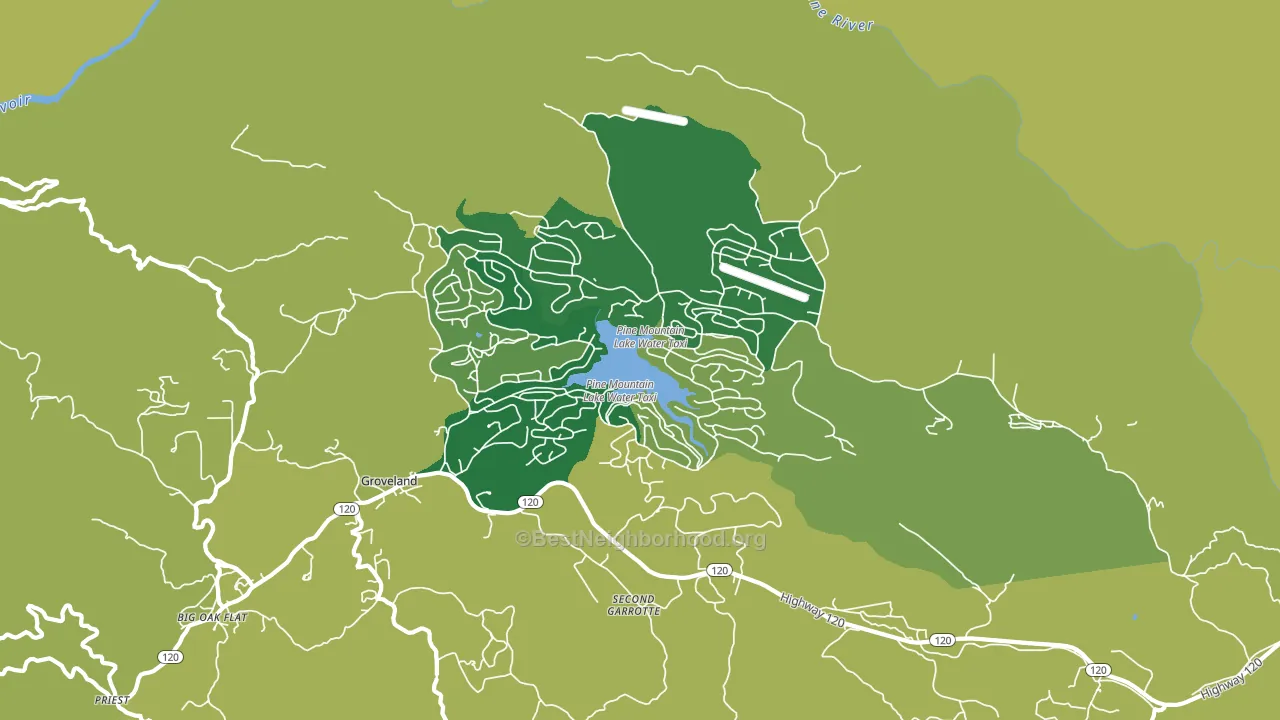 Pine Mountain Lake, CA block-group voter-turnout map