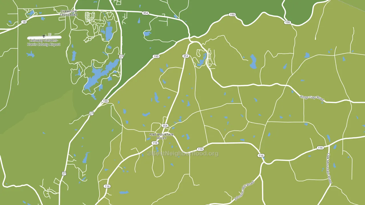 Pine Mountain Valley, GA block-group voter-turnout map