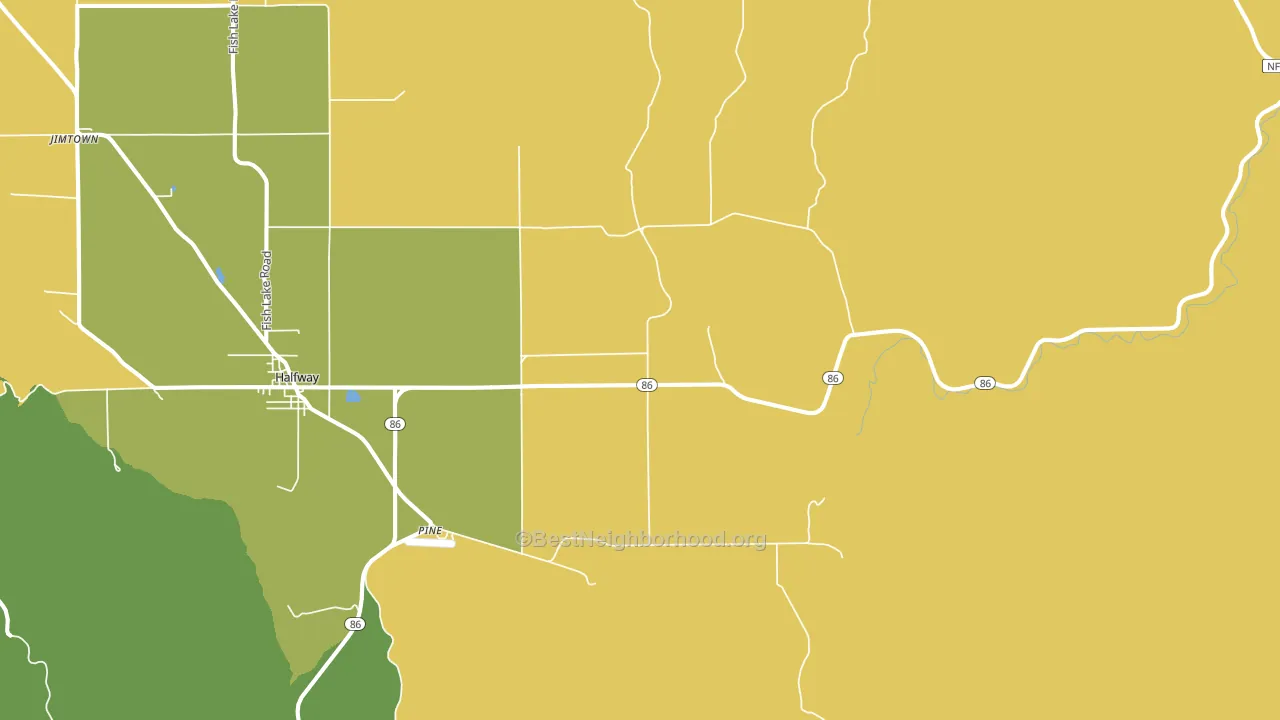 Pine, OR block-group voter-turnout map